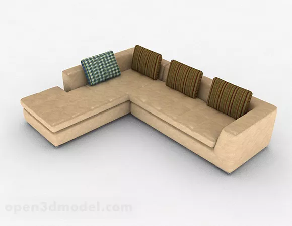 Brown Fabric Multi-seats Sofa Design 3d model Brown Fabric Multi-seats Sofa Design 3d model