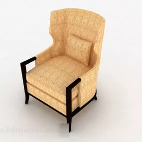 Yellow Fabric Single Sofa Furniture V1 3d model