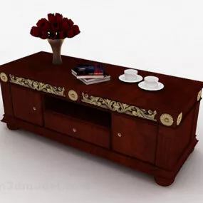 Wooden Classic Home Coffee Table 3d model