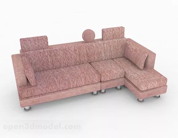 Pink Multi-seats L Sofa Furniture 3d model Pink Multi-seats L Sofa Furniture 3d model