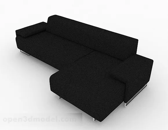 Black Multi-seats Corner Sofa Furniture 3d model Black Multi-seats Corner Sofa Furniture 3d model