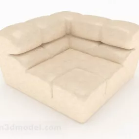 Beige Lether Single Sofa Furniture 3d model