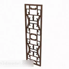 Chinese Style Wooden Partition V5 3d model