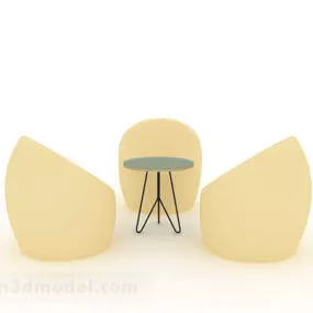 Beauty Table And Chair Furniture Set 3d model