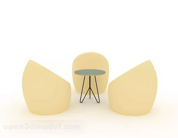 Beauty Table And Chair Furniture Set 3d model Beauty Table And Chair Furniture Set 3d model