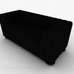 Black Two-seat Sofa Furniture 3d model