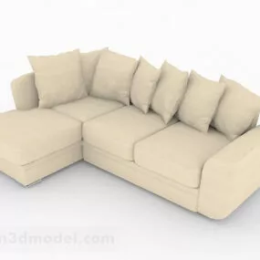 Light Brown Color Multi-seater Sofa Furniture 3d model