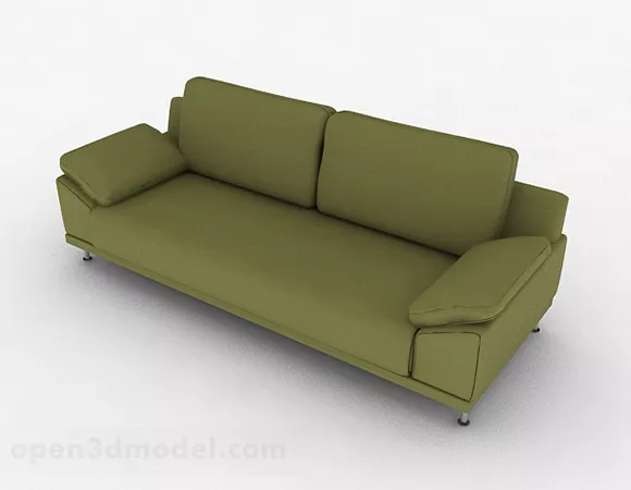 Green Double Sofa Furniture 3d model Green Double Sofa Furniture 3d model