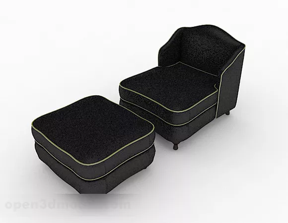 Black Style Minimalist Single Sofa Furniture 3d model Black Style Minimalist Single Sofa Furniture 3d model