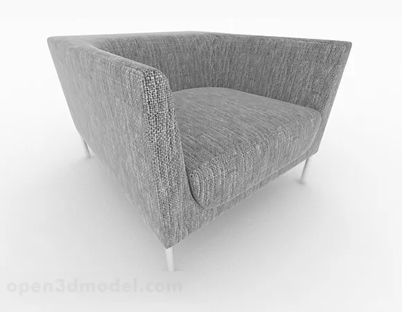 Nordic Gray Simple Single Sofa Furniture 3d model Nordic Gray Simple Single Sofa Furniture 3d model