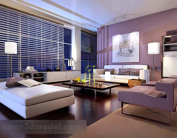 Modern Decor Living Room Furniture 3d model Modern Decor Living Room Furniture 3d model