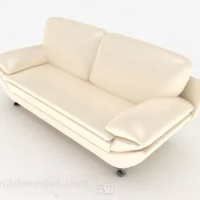 White Loveseat Sofa Furniture 3d model