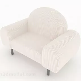 White Minimalist Single Sofa Furniture 3d model