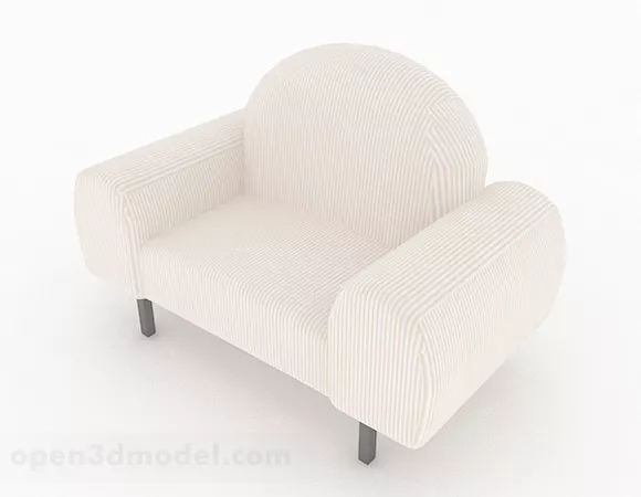 White Minimalist Single Sofa Furniture 3d model White Minimalist Single Sofa Furniture 3d model