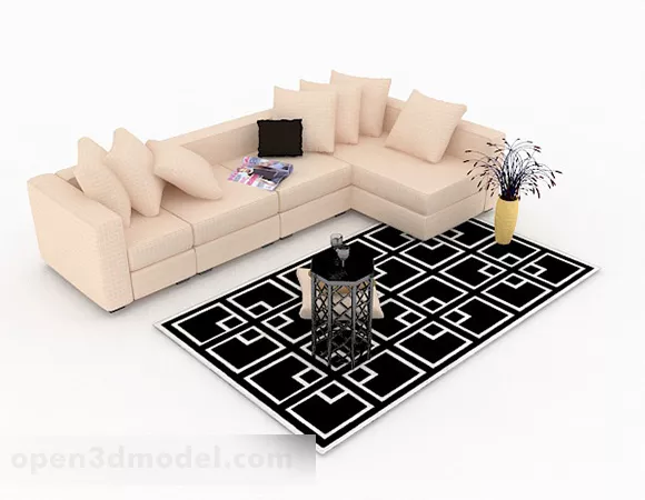 Yellow Multi-seats Sofa Furniture V3 3d model Yellow Multi-seats Sofa Furniture V3 3d model