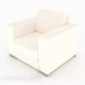 White Minimalist Single Sofa Furniture V1 3d model