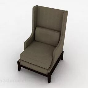 Vintage Brown Single Sofa Furniture V1 3d model