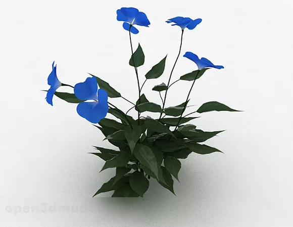 Blue Flower Garden Tree 3d model Blue Flower Garden Tree 3d model