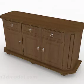 Wood Office Cabinet Furniture 3d model