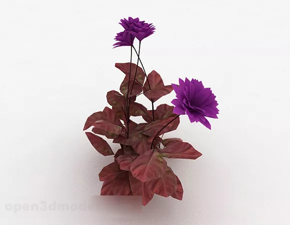 Garden Purple Flower Plant V1 3d model Garden Purple Flower Plant V1 3d model