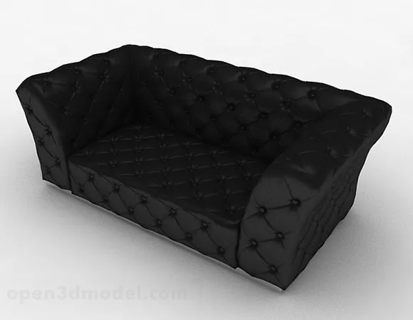 Black Two-seat Sofa Furniture V1 3d model Black Two-seat Sofa Furniture V1 3d model