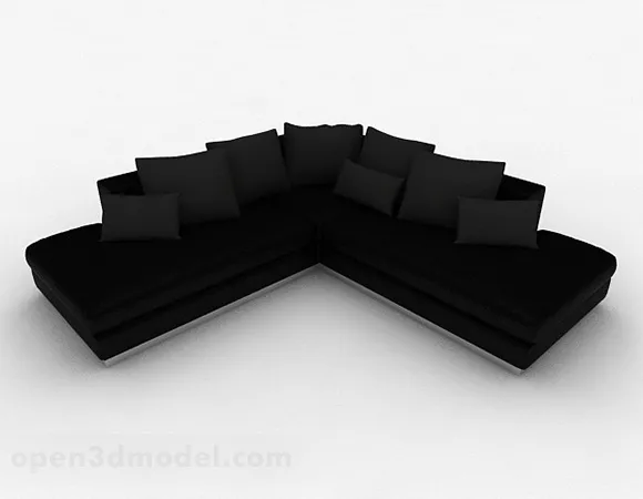 Black Multi-seats Sofa Furniture V1 3d model Black Multi-seats Sofa Furniture V1 3d model