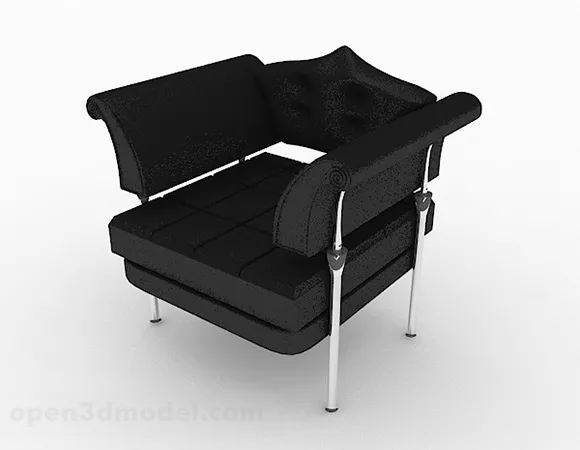 Black Single Sofa Furniture 3d model Black Single Sofa Furniture 3d model
