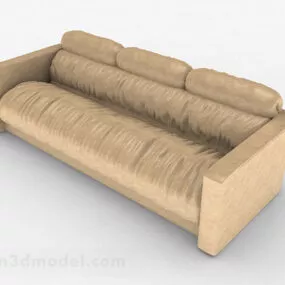 Yellow Multi-seats Sofa Furniture V4 3d model