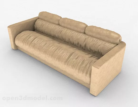 Yellow Multi-seats Sofa Furniture V4 3d model Yellow Multi-seats Sofa Furniture V4 3d model