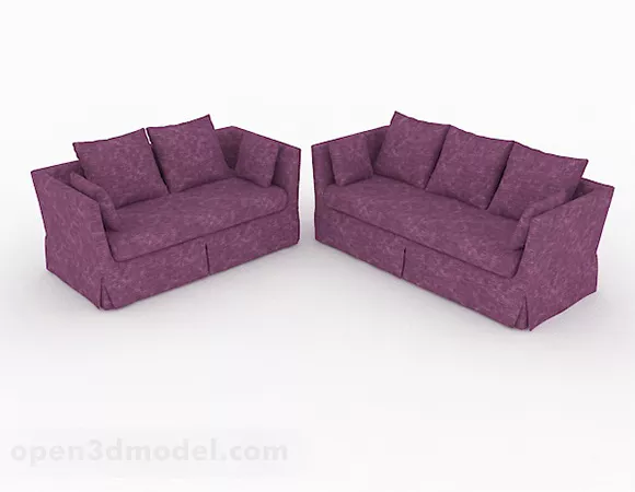 Purple Set Sofa Furniture V1 3d model Purple Set Sofa Furniture V1 3d model