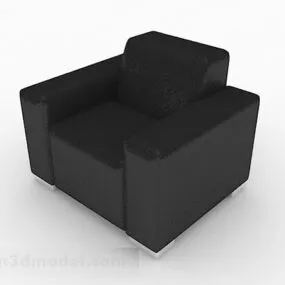 Black Style Minimalist Single Sofa Furniture V1 3d model