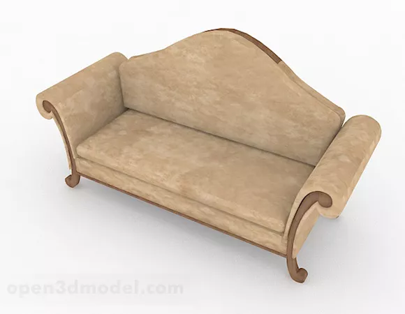 Dark Green Leather Loveseat Sofa 3d model