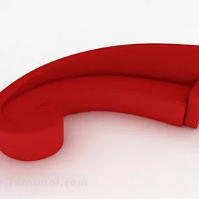 Red Multi-seats Sofa Furniture 3d model