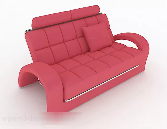 Pink Leather Multi-seats Sofa Furniture 3d model Pink Leather Multi-seats Sofa Furniture 3d model