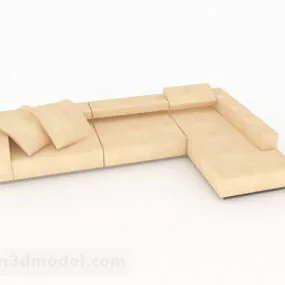 Yellow Minimalist Multi-seats Sofa Furniture V1 3d model