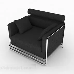 Black Minimalist Single Sofa Furniture V3 3d model