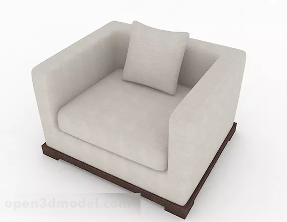 Beige Fabric Simple Single Sofa Furniture 3d model Beige Fabric Simple Single Sofa Furniture 3d model