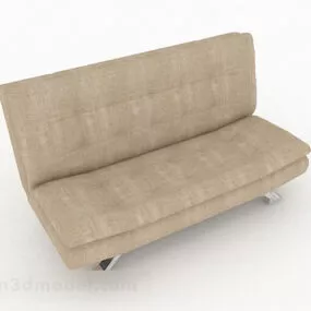 Brown Leather Loveseat Sofa Furniture 3d model