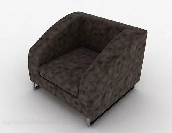Brown Leather Minimalist Single Sofa Furniture 3d model Brown Leather Minimalist Single Sofa Furniture 3d model