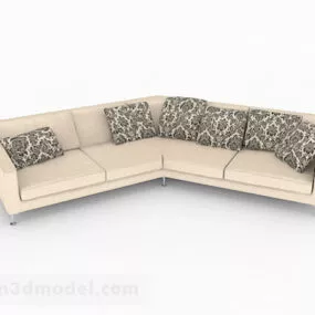 Yellow Multi-seats Sofa Furniture V5 3d model