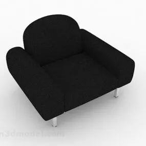 Black Minimalist Single Sofa Furniture V4 3d model