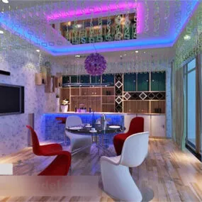 Colorful Dinning Room Interior 3d model