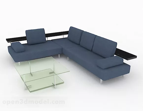 Blue Multi-seats Sofa Furniture V1 3d model Blue Multi-seats Sofa Furniture V1 3d model