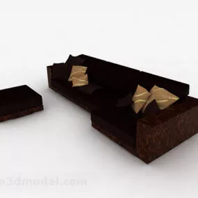 Black Multi-seats Sofa Furniture Design 3d model