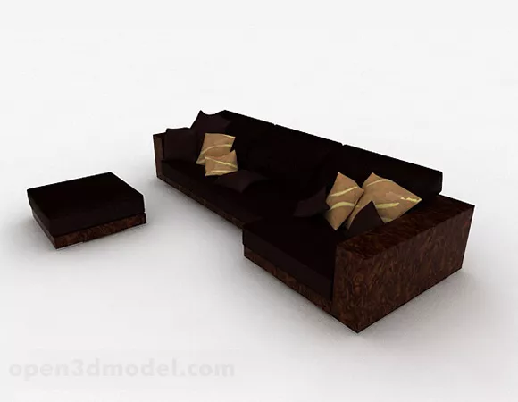 Black Multi-seats Sofa Furniture Design 3d model Black Multi-seats Sofa Furniture Design 3d model