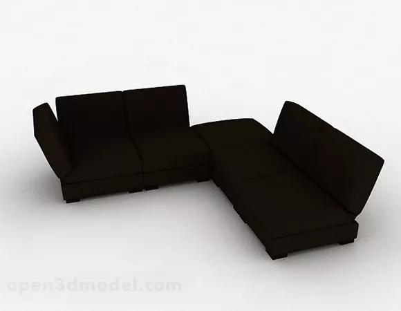 Brown Color Corner Multi-seats Sofa 3d model Brown Color Corner Multi-seats Sofa 3d model