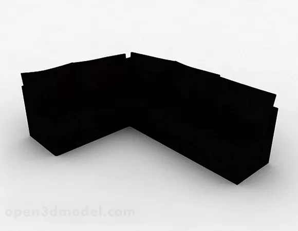 Black Leather Multi-seats Sofa V1 3d model Black Leather Multi-seats Sofa V1 3d model