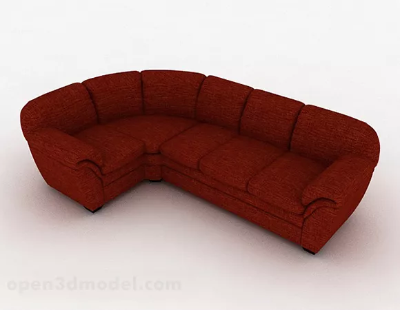 Red Multi-seats Sofa Furniture Design 3d model Red Multi-seats Sofa Furniture Design 3d model