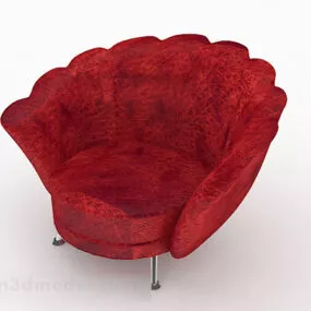 Red Single Sofa Furniture V2 3d model