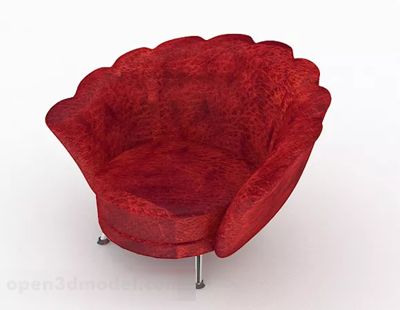 Red Single Sofa Furniture V2 3d model Red Single Sofa Furniture V2 3d model